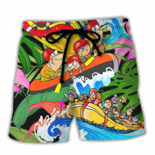Water Rafting River Rafting Team Funny Lover Tropical Style - Beach Short - Owl Ohh - Owl Ohh