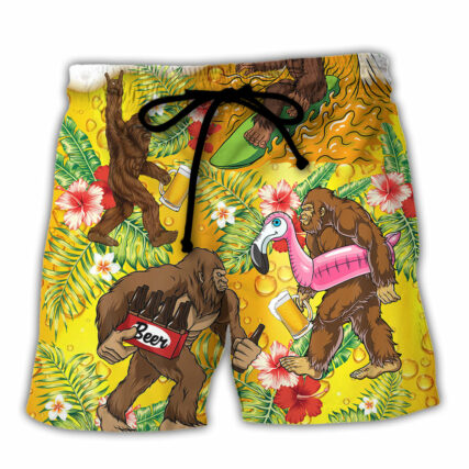 Beer Funny Bigfoot Stole My Beer Lover Beer Tropical Style - Beach Short