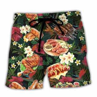 Barbecue Funny I Want A Hot Body But I Also Want BBQ - Beach Short