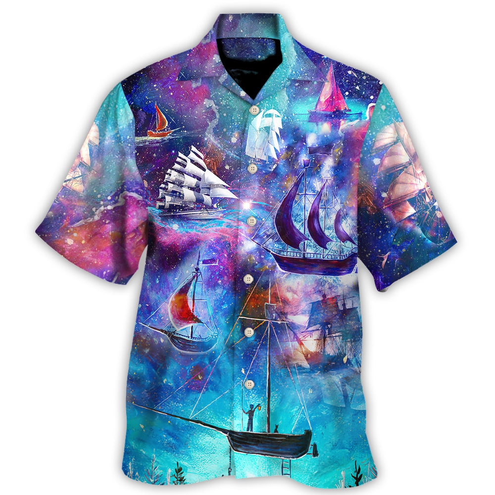 Sailing Boat On The Ocean Universe - Hawaiian Shirt