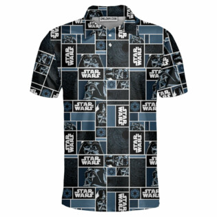 Starwars Darth Vader Geometric Pattern Black - Polo Shirt