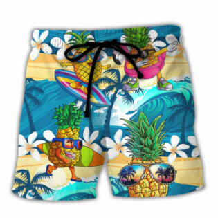Surfing Funny Pineapple Why Walk On The Water When You Can Surf Lover Surfing - Beach Short