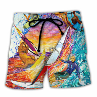 Windsurfing Saved Me From Being a Pornstar Funny Windsurfing Quote Gift Lover Windsurfing - Beach Short