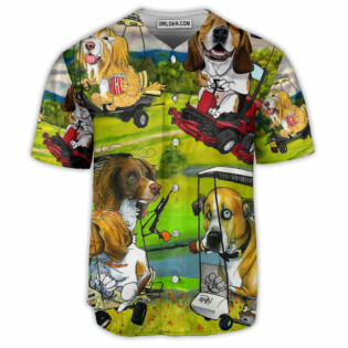 Golf Dog Lover Funny Art Style - Baseball Jersey - Owl Ohh