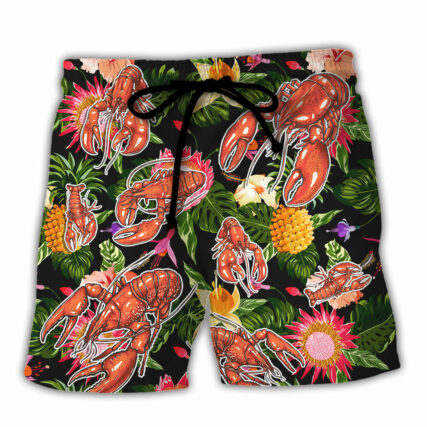 Lobstering Lobstah & Beeah That's Why I'm Heeah Tropical Vibe - Beach Short