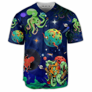 Octopus Astronaut Love Galaxy Art - Baseball Jersey - Owl Ohh - Owl Ohh