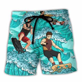 Water Skiing Sorry Can't Talk I'm On Another Line Funny Gift Lover Water Skiing - Beach Short