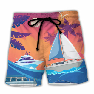 Yachting Saved Me From Being a Pornstar Funny Yachting Quote Gift Lover Beach - Beach Short