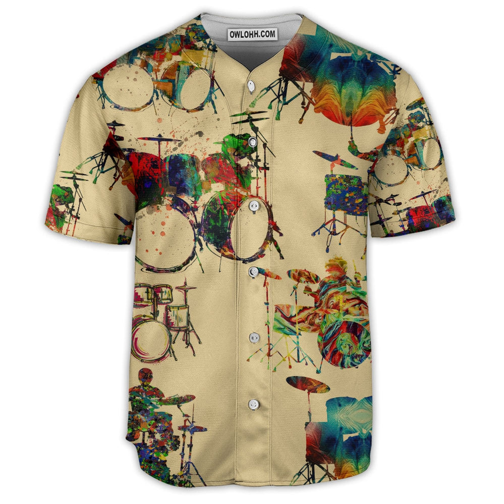 Drum Art Watercolor Style - Baseball Jersey - Owl Ohh