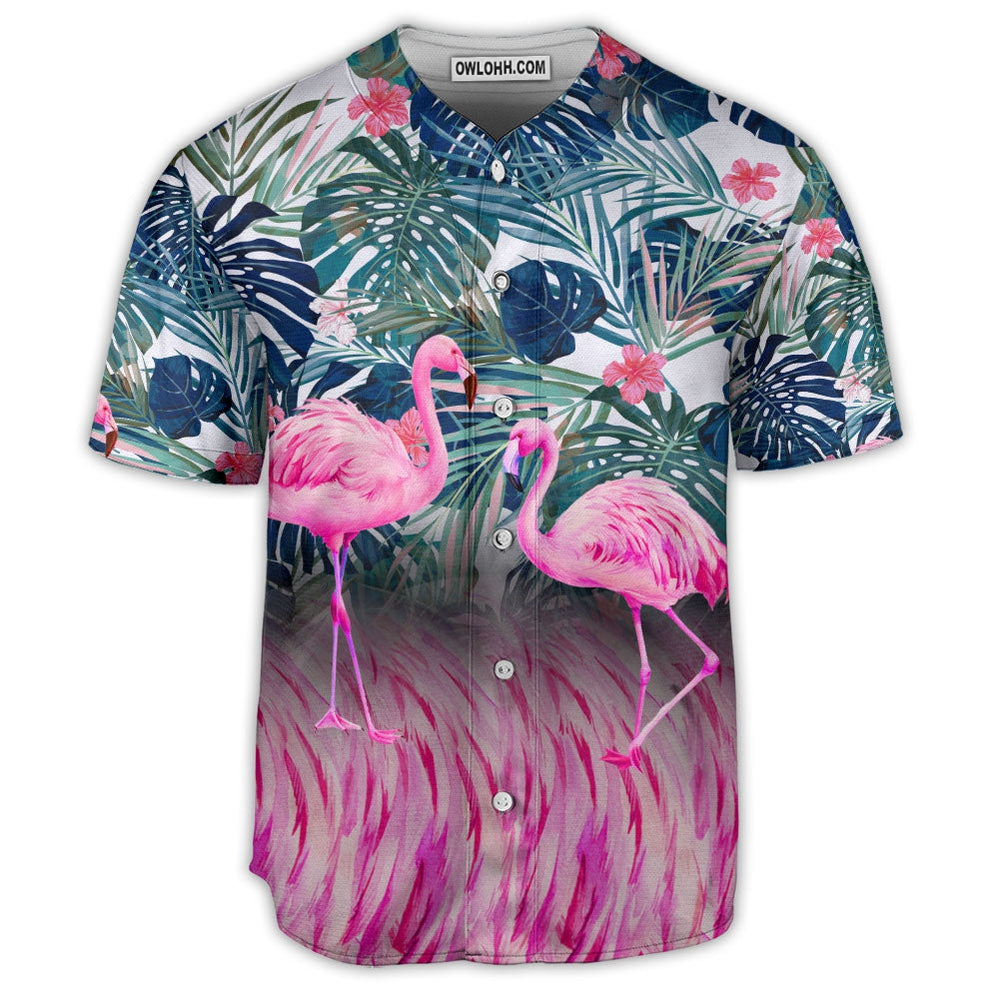 Flamingo Lover Leaf Tropical - Baseball Jersey - Owl Ohh