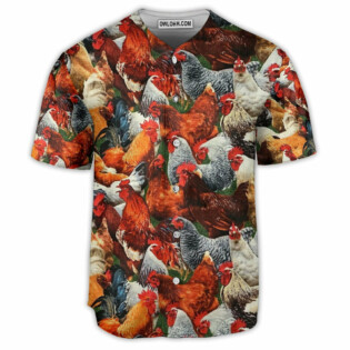 Chicken Farm Style Coloful Art - Baseball Jersey - Owl Ohh