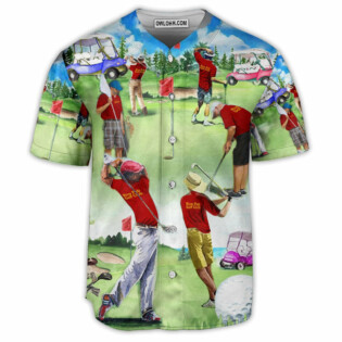 Golf Lover Golf Everyday Art Style - Baseball Jersey - Owl Ohh