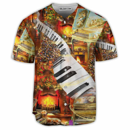 Piano Music All Day Long Music Lover Art Style - Baseball Jersey - Owl Ohh