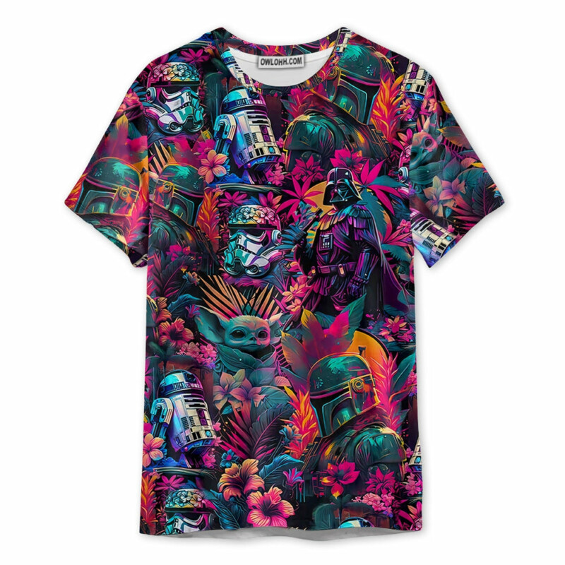 Special Synthwave Color Leaf - T-shirt