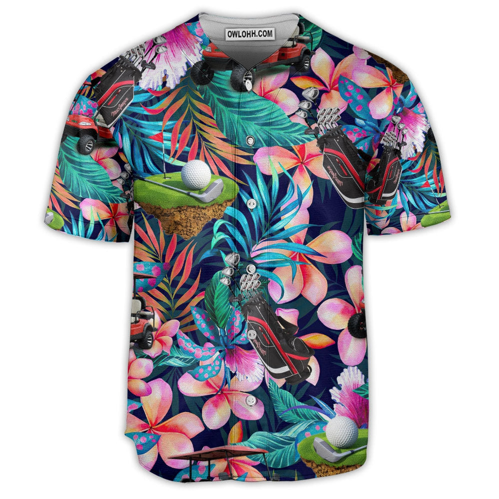 Golf Flower Tropical Vibe Art Style - Baseball Jersey - Owl Ohh