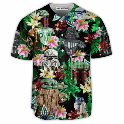 Star Wars Lego Baby Yoda, Boba Fett, Darth Vader and Stormtroopers Tropical - Baseball Jersey