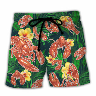 Lobster What Happened When The Crustacean Funny Quote Tropical Vibe Amazing Style - Beach Short