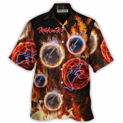 Rock In Rio With Fire Music Lover Amazing Style - Hawaiian Shirt - Owl Ohh for men and women, kids - Owl Ohh