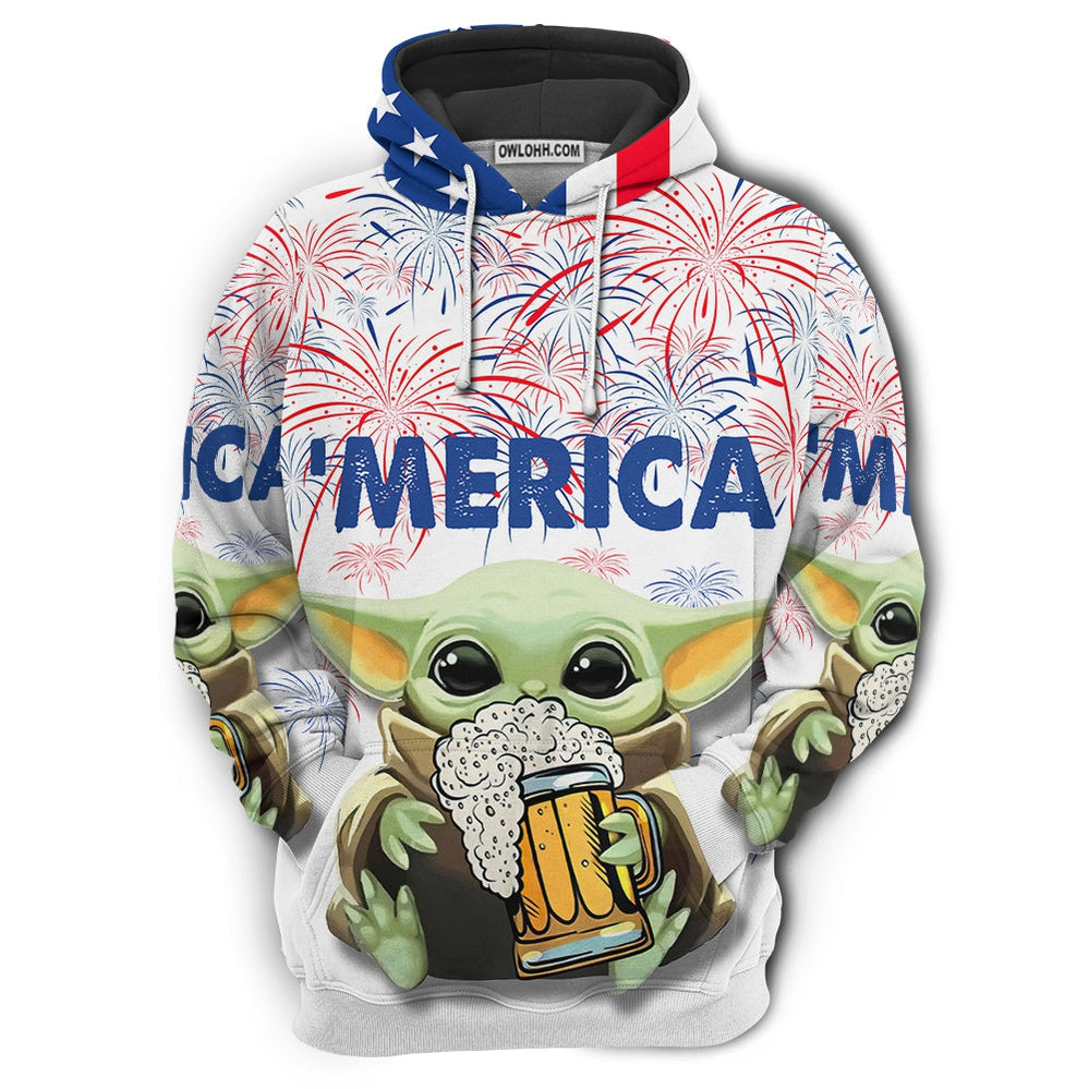 SW Baby Yoda With Beer - Hoodie