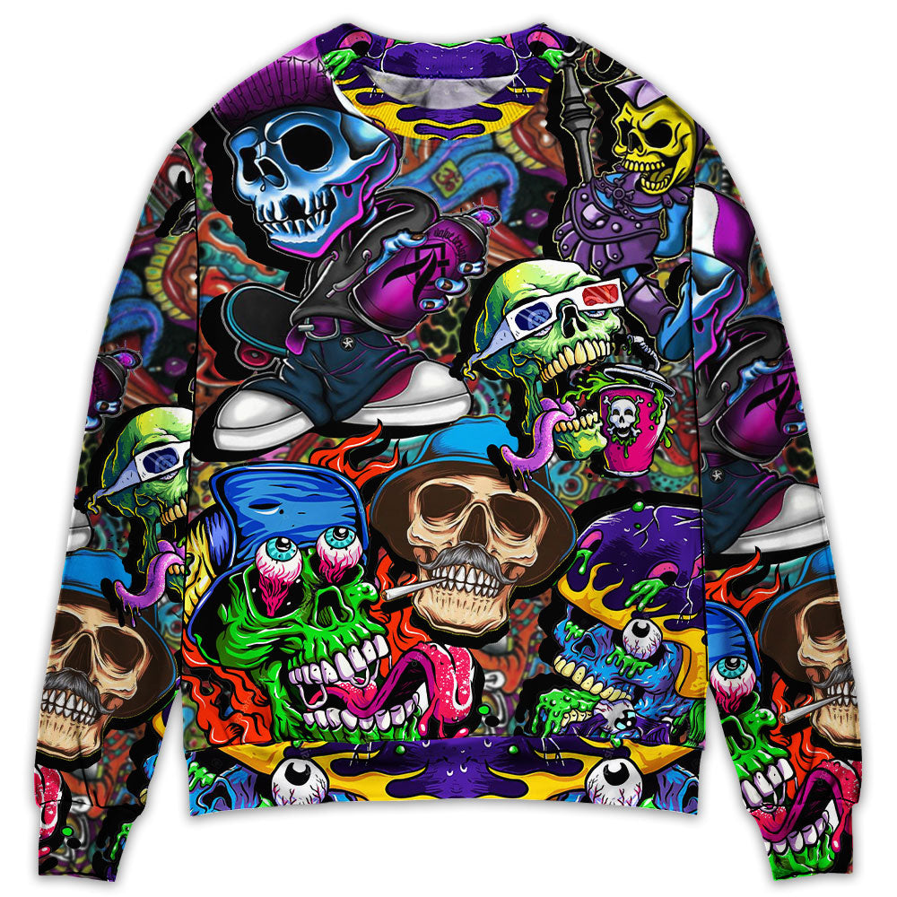 Skull Colorful Mix Style - Sweater - Ugly Christmas Sweater - Owl Ohh - Owl Ohh
