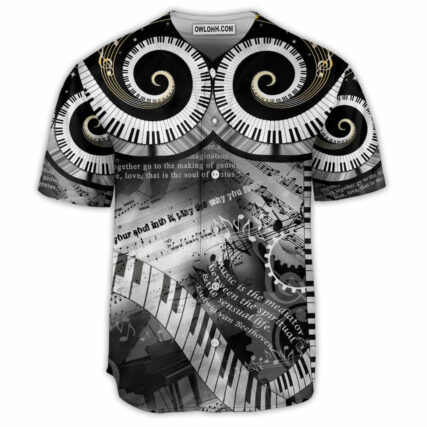 Piano Music Lover Art Style - Baseball Jersey - Owl Ohh