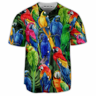Parrot Family Colorful Tropical Vibe - Baseball Jersey - Owl Ohh - Owl Ohh