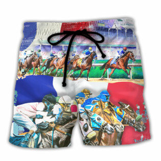 Horse France Horse Racing Amazing Seat Lover Style - Beach Short - Owl Ohh - Owl Ohh