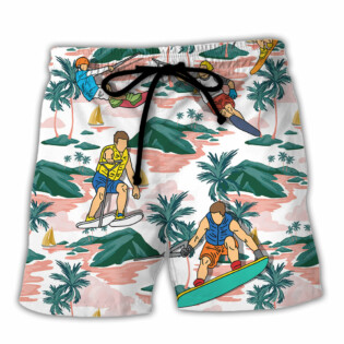 Waterskiing I'm A Water Skiing Dad Lover Beach -  Beach Short