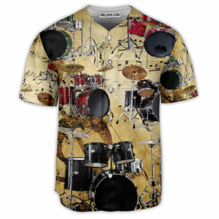 Drum Vintage Retro Vibe - Baseball Jersey - Owl Ohh