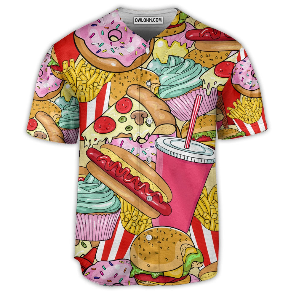 Food Fast Food Art Lover - Baseball Jersey - Owl Ohh