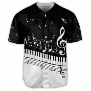 Piano Music Black And White Art Style - Baseball Jersey - Owl Ohh