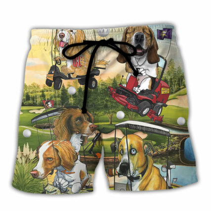 Golf Funny Dog Golf Cart This Is How I Roll Golf Lover - Beach Short