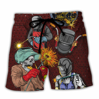 Welding Saved Me From Being a Pornstar Funny Welding Quote Gift Lover Welding - Beach Short