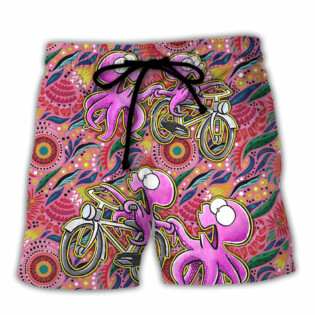 Octopus Ride Cycling Vibe Tropical Art - Beach Short - Owl Ohh - Owl Ohh