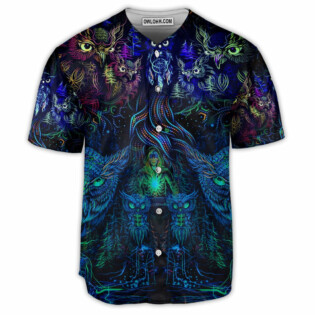 Owl Hippie Nightmare Art - Baseball Jersey - Owl Ohh - Owl Ohh
