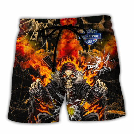 Skull Biker Lovely Style - Beach Short - Owl Ohh - Owl Ohh