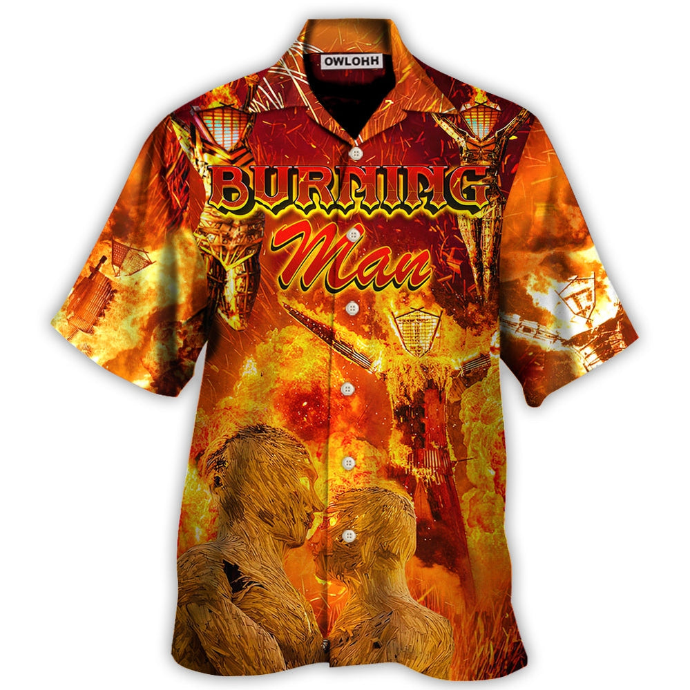 Music Event Burning Man Burn It All Up With The Festival - Hawaiian Shirt - Owl Ohh for men and women, kids - Owl Ohh