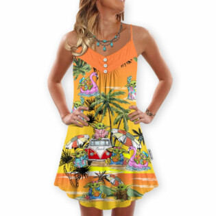 SW Disney Baby Yoda Orange - V-neck Sleeveless Cami Dress