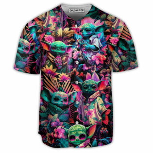 Star Wars Baby Yoda Synthwave Cool - Baseball Jersey