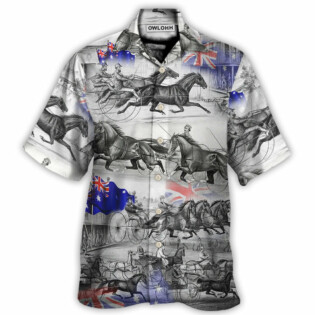 Harness Racing Horse Racing Australia Flag - Hawaiian Shirt - Owl Ohh for men and women, kids - Owl Ohh