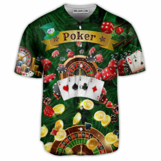 Poker Gambling Born To Play Poker Forced To Work - Baseball Jersey - Owl Ohh - Owl Ohh