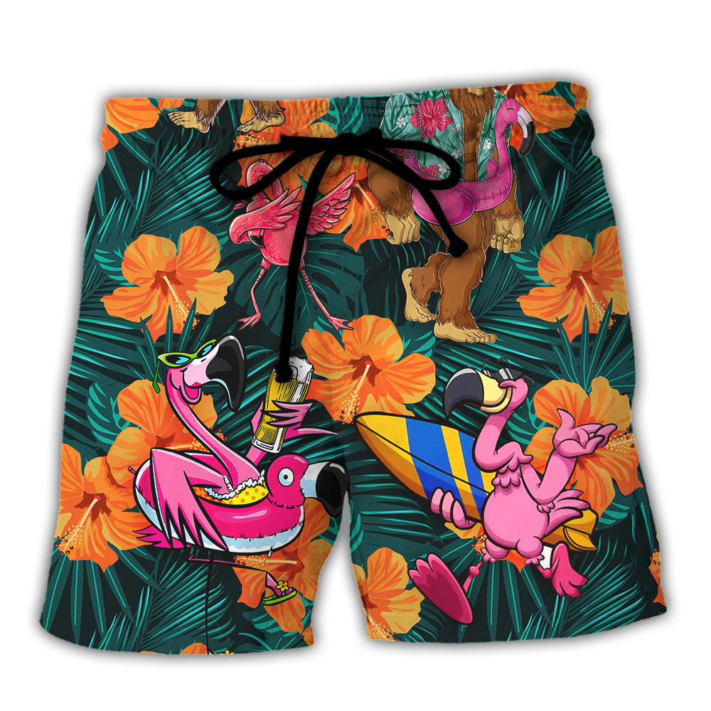 Flamingo Bigfoot Life Is Better At The Beach Tropical Style - Beach Short