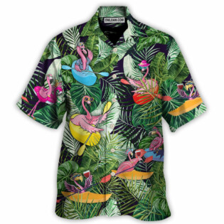 Kayaking Funny Flamingo Playing Kayaking Just Add Water Tropical Kayaking Lover - Hawaiian Shirt