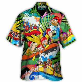 Water Rafting River Rafting Team Funny Lover Tropical Style - Hawaiian Shirt - Owl Ohh for men and women, kids - Owl Ohh