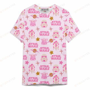 Star Wars Baby Yoda Space Pink Gift For Fans T-Shirt