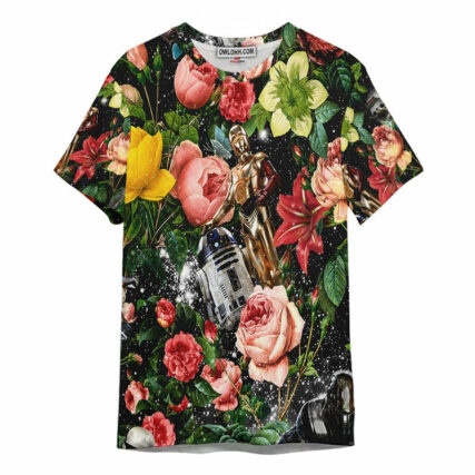 Star Wars Pattern Flower Gift For Fans T-Shirt
