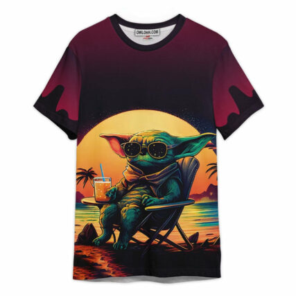Star Wars Baby Yoda Beach Vibes Only Gift For Fans T-Shirt