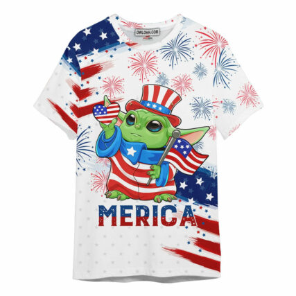 Star Wars Baby Yoda Independence Day Gift For Fans T-Shirt