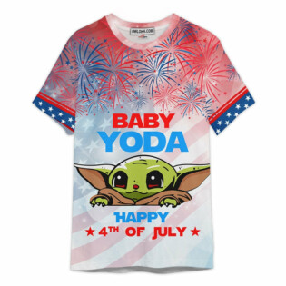 Star Wars Baby Yoda Happy 4th of July Gift For Fans T-Shirt