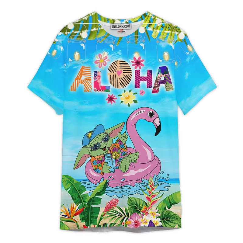 Star Wars Baby Yoda Aloha Summer Gift For Fans T-Shirt